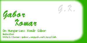 gabor komar business card